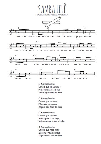 Samba lelê, traditionnel